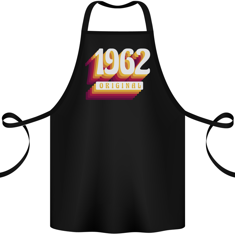 Retro 61st Birthday Original 1962 Cotton Apron 100% Organic Black