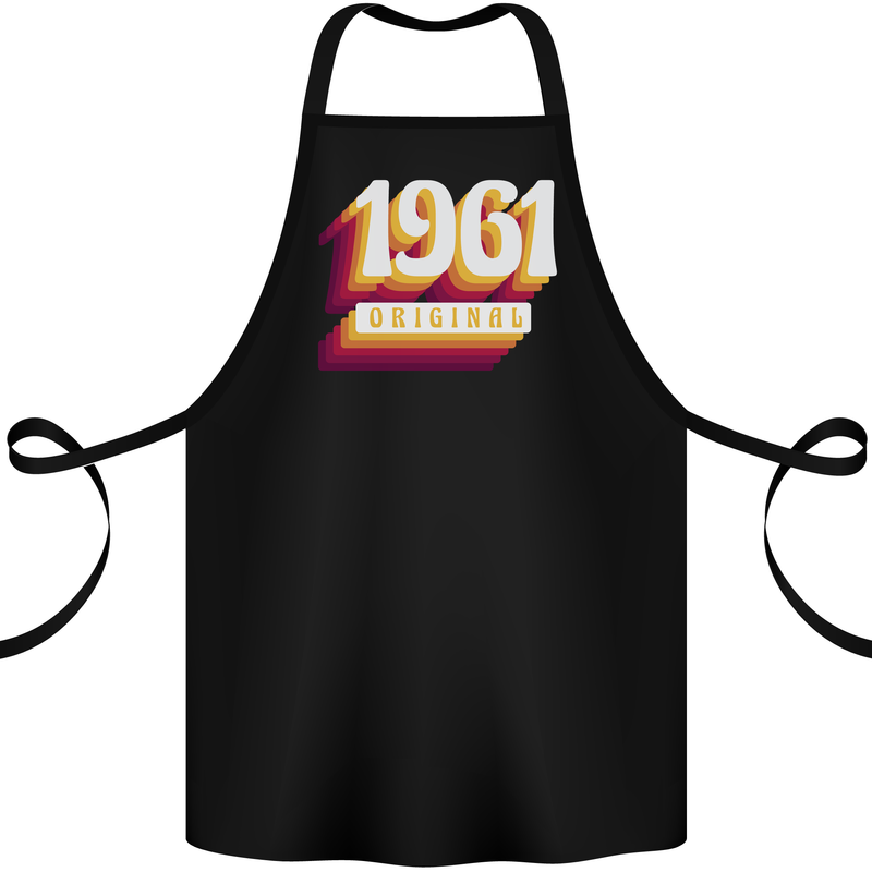 Retro 62nd Birthday Original 1961 Cotton Apron 100% Organic Black