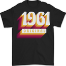 Retro 62nd Birthday Original 1961 Mens T-Shirt 100% Cotton BLACK