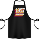 Retro 66th Birthday Original 1957 Cotton Apron 100% Organic Black