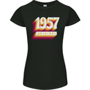 Retro 66th Birthday Original 1957 Womens Petite Cut T-Shirt Black