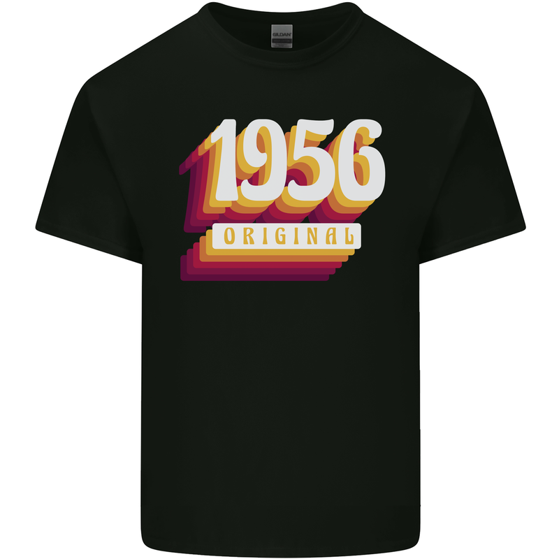 Retro 67th Birthday Original 1956 Mens Cotton T-Shirt Tee Top Black
