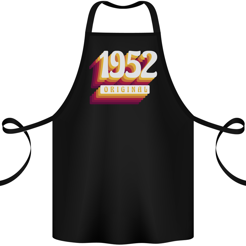 Retro 71st Birthday Original 1952 Cotton Apron 100% Organic Black