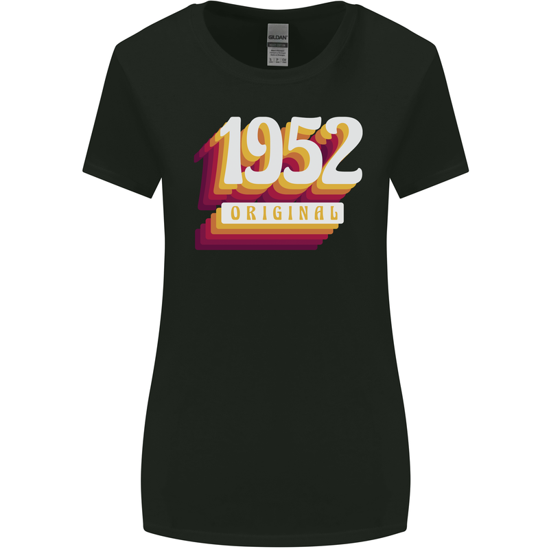 Retro 71st Birthday Original 1952 Womens Wider Cut T-Shirt Black