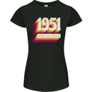 Retro 72nd Birthday Original 1951 Womens Petite Cut T-Shirt Black