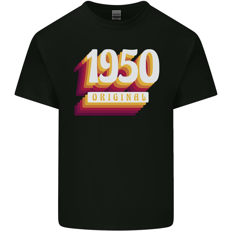 Retro 73rd Birthday Original 1950 Mens Cotton T-Shirt Tee Top Black