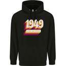 Retro 74th Birthday Original 1949 Mens 80% Cotton Hoodie Black