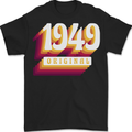 Retro 74th Birthday Original 1949 Mens T-Shirt 100% Cotton BLACK