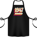 Retro 76th Birthday Original 1947 Cotton Apron 100% Organic Black