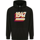 Retro 76th Birthday Original 1947 Mens 80% Cotton Hoodie Black