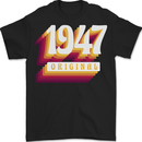 Retro 76th Birthday Original 1947 Mens T-Shirt 100% Cotton BLACK