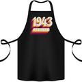 Retro 80th Birthday Original 1943 Cotton Apron 100% Organic Black
