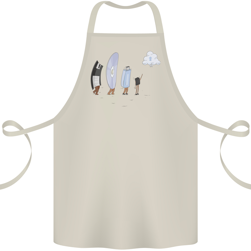 Retro Data Storage Funny Geek Nerd CD PC Cotton Apron 100% Organic Natural