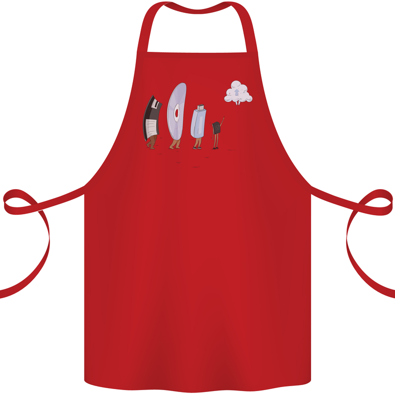 Retro Data Storage Funny Geek Nerd CD PC Cotton Apron 100% Organic Red