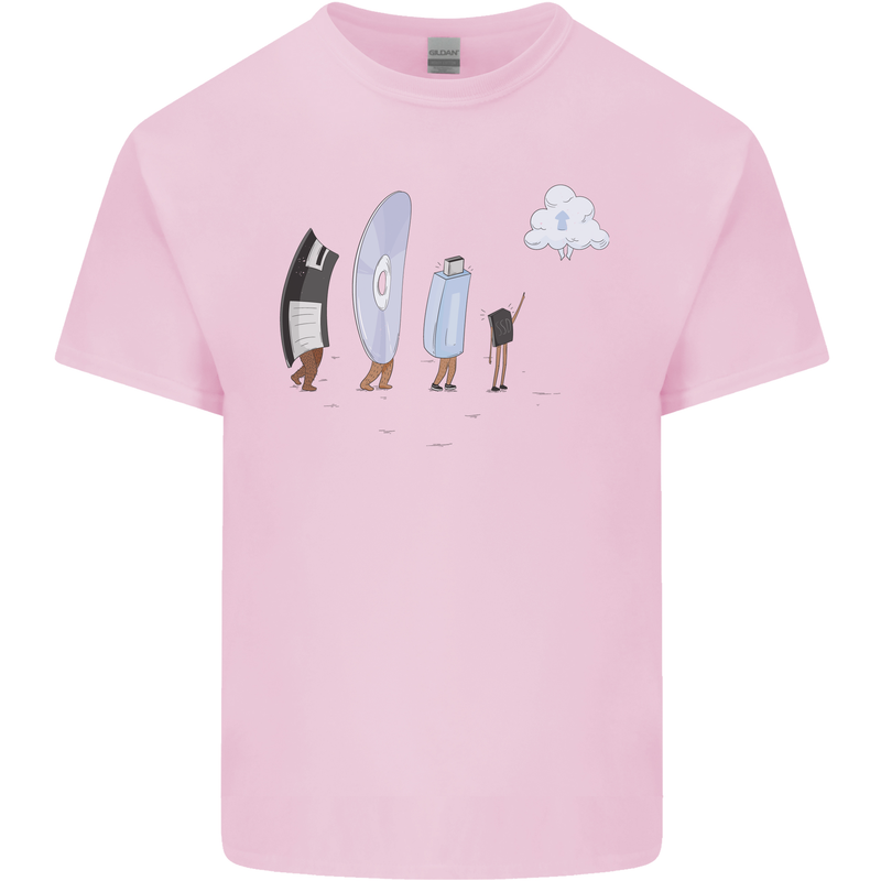Retro Data Storage Funny Geek Nerd CD PC Kids T-Shirt Childrens Light Pink