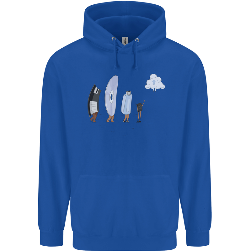 Retro Data Storage Funny Geek Nerd CD PC Mens 80% Cotton Hoodie Royal Blue