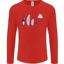 Retro Data Storage Funny Geek Nerd CD PC Mens Long Sleeve T-Shirt Red