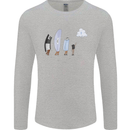 Retro Data Storage Funny Geek Nerd CD PC Mens Long Sleeve T-Shirt Sports Grey