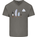 Retro Data Storage Funny Geek Nerd CD PC Mens V-Neck Cotton T-Shirt Charcoal
