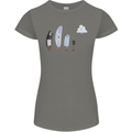 Retro Data Storage Funny Geek Nerd CD PC Womens Petite Cut T-Shirt Charcoal