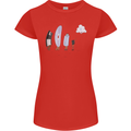 Retro Data Storage Funny Geek Nerd CD PC Womens Petite Cut T-Shirt Red