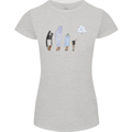Retro Data Storage Funny Geek Nerd CD PC Womens Petite Cut T-Shirt Sports Grey