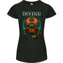 Retro Dive Helmet Scuba Diving Diver Bonnet Womens Petite Cut T-Shirt Black