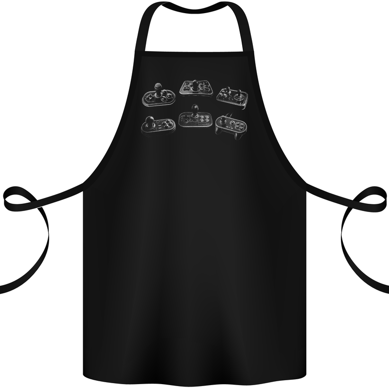 Retro Joypads Joystick Gaming Gamer Controller Cotton Apron 100% Organic Black