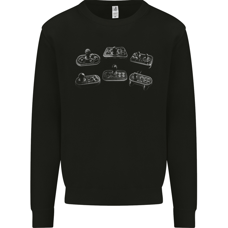 Retro Joypads Joystick Gaming Gamer Controller Mens Sweatshirt Jumper Black