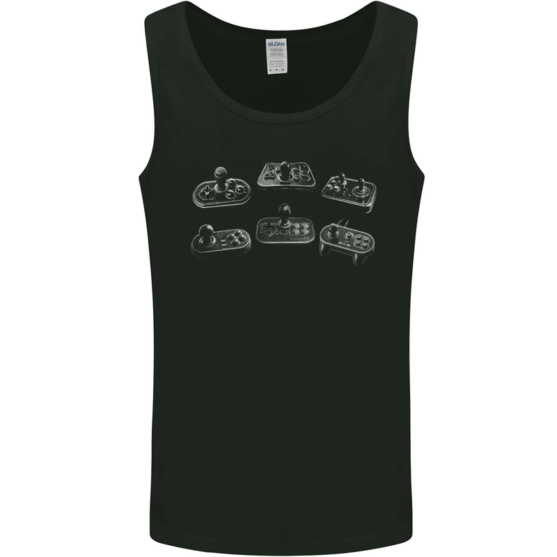 Retro Joypads Joystick Gaming Gamer Controller Mens Vest Tank Top Black