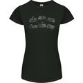 Retro Joypads Joystick Gaming Gamer Controller Womens Petite Cut T-Shirt Black
