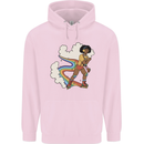 Retro Roller Blading Blades Inline Skating LGBT Mens 80% Cotton Hoodie Light Pink