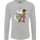 Retro Roller Blading Blades Inline Skating LGBT Mens Long Sleeve T-Shirt Sports Grey