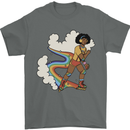 Retro Roller Blading Blades Inline Skating LGBT Mens T-Shirt 100% Cotton Charcoal