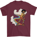 Retro Roller Blading Blades Inline Skating LGBT Mens T-Shirt 100% Cotton Maroon