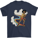 Retro Roller Blading Blades Inline Skating LGBT Mens T-Shirt 100% Cotton Navy Blue