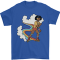 Retro Roller Blading Blades Inline Skating LGBT Mens T-Shirt 100% Cotton Royal Blue