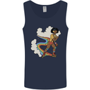 Retro Roller Blading Blades Inline Skating LGBT Mens Vest Tank Top Navy Blue
