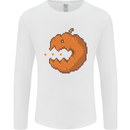 Retro Video Games Halloween Pumpkin Funny Mens Long Sleeve T-Shirt White