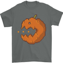 Retro Video Games Halloween Pumpkin Funny Mens T-Shirt 100% Cotton Charcoal
