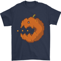 Retro Video Games Halloween Pumpkin Funny Mens T-Shirt 100% Cotton Navy Blue