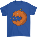 Retro Video Games Halloween Pumpkin Funny Mens T-Shirt 100% Cotton Royal Blue