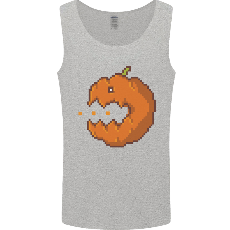 Retro Video Games Halloween Pumpkin Funny Mens Vest Tank Top Sports Grey