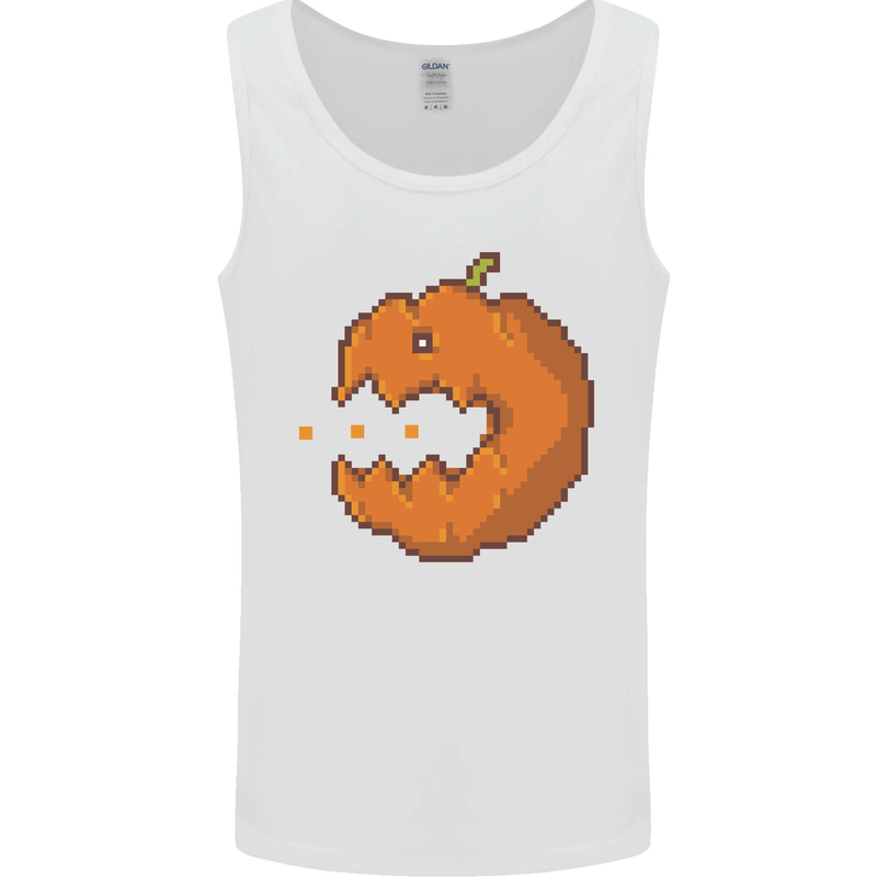 Retro Video Games Halloween Pumpkin Funny Mens Vest Tank Top White