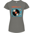 Retro Vinyl Records Turntable DJ Music Womens Petite Cut T-Shirt