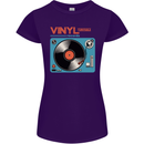 Retro Vinyl Records Turntable DJ Music Womens Petite Cut T-Shirt