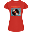 Retro Vinyl Records Turntable DJ Music Womens Petite Cut T-Shirt