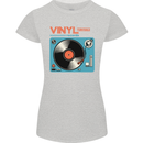 Retro Vinyl Records Turntable DJ Music Womens Petite Cut T-Shirt