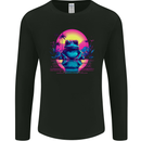 Retrowave Frog in a Sunset Mens Long Sleeve T-Shirt Black