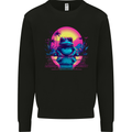 Retrowave Frog in a Sunset Mens Sweatshirt Jumper Black